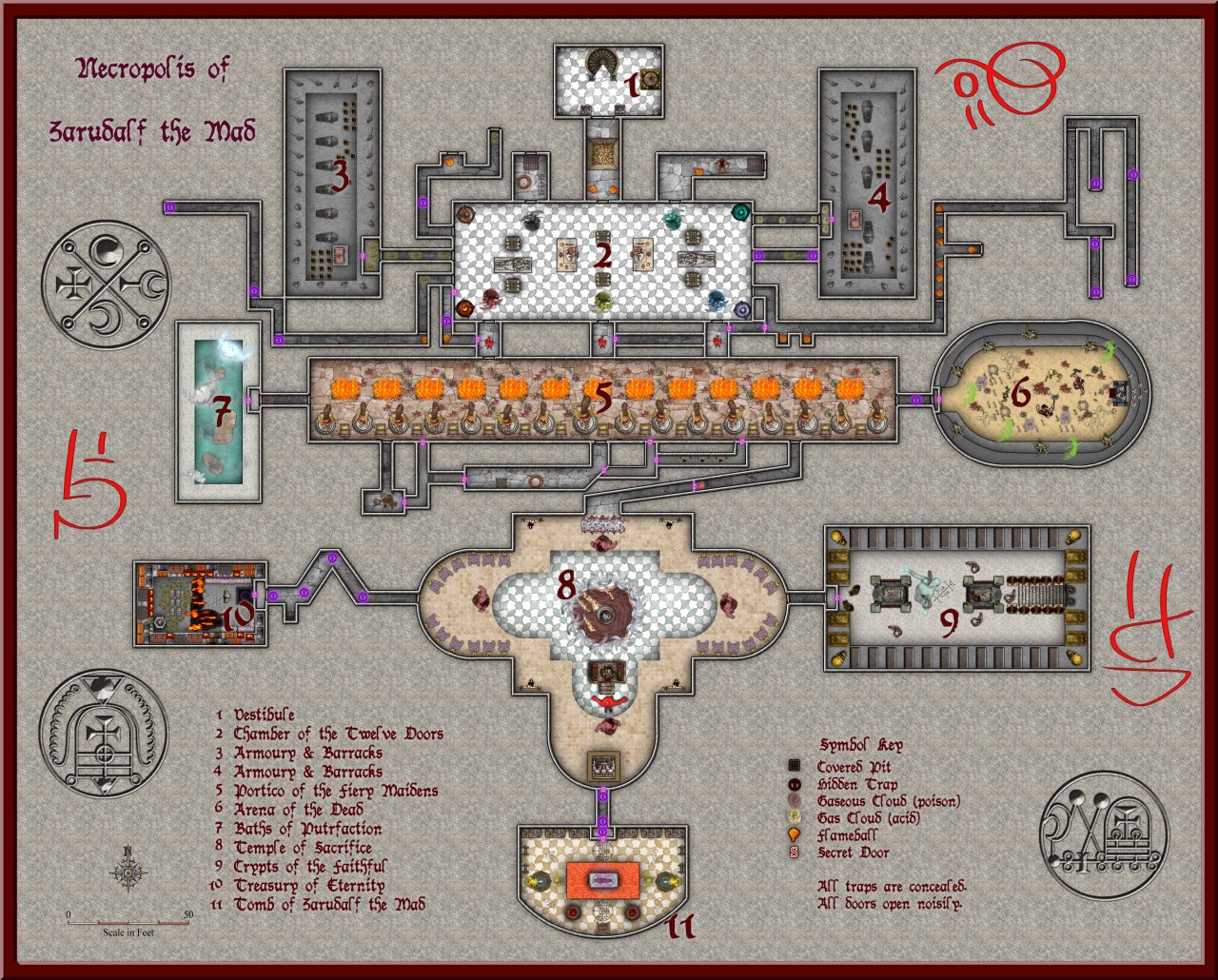 Nibirum Map: temple of the unholy dungeon level 07 - necropolis of zarudalf the mad by Quenten Walker